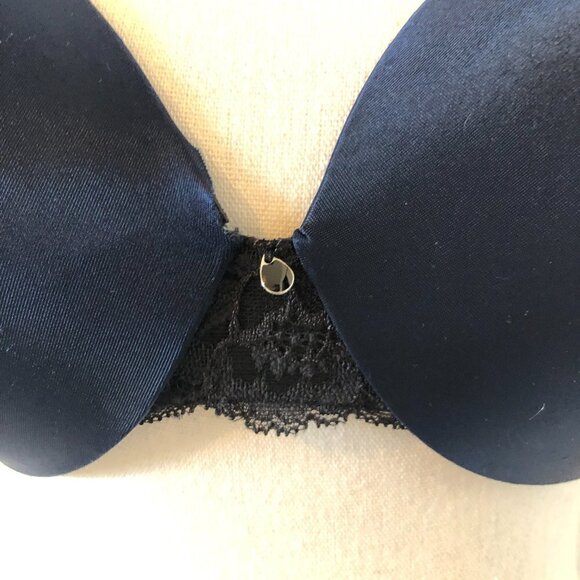 MAIDENFORM Bra Women's Size 34DD Blue Navy Lace Details - Picture 2 of 8